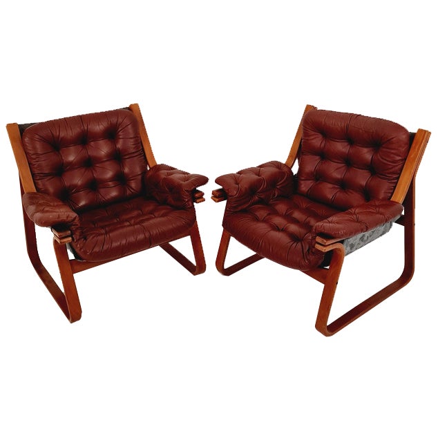 Scandinavian Easy Chairs by Carl-Henrik Spark for Ulferts Sweden, 1970s, Set of 2 For Sale