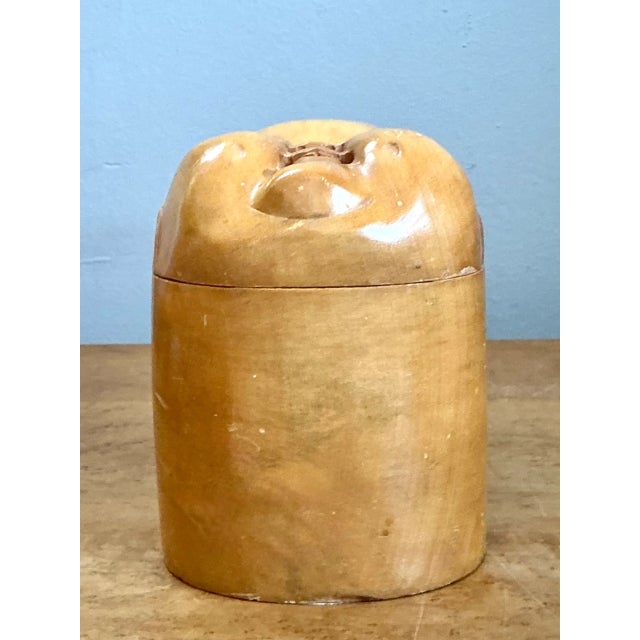 Vintage Carved Wood Smiling Face Box For Sale - Image 4 of 12