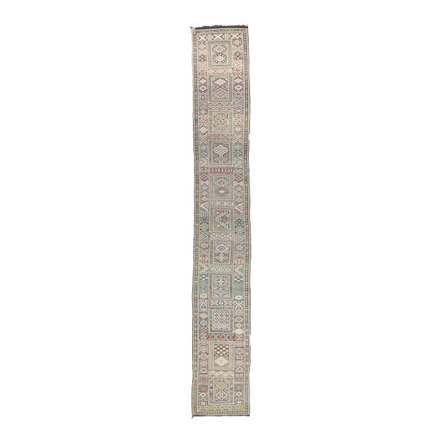 Vintage Zemmour Moroccan Kilim Rug, 03'04 X 23'06 For Sale