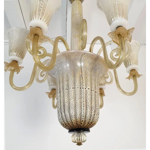 Glass Mid-Century Modern Murano Glass Chandelier, Italy 1960s For Sale - Image 7 of 12