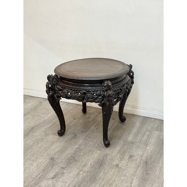 Ebony Vintage Asia Style Occasional Table For Sale - Image 8 of 11