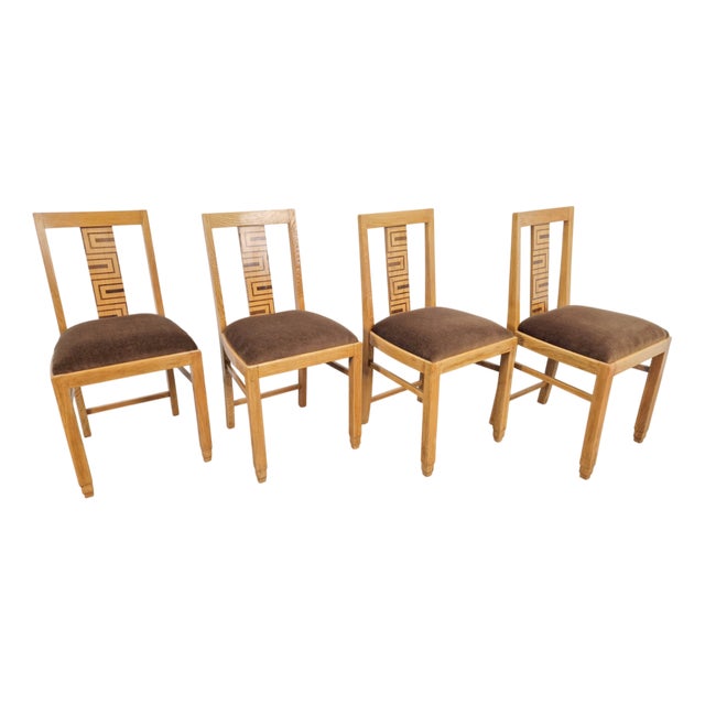 Art Deco Arts and Crafts Dining Chairs, 1930s, Set of 4 For Sale