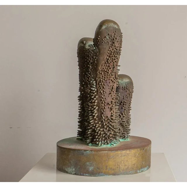 Large Brutalist Bronze Sculpture Signed Dlp 1971 For Sale - Image 4 of 10