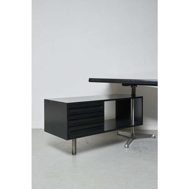 Wood Black Boomerang Executive Desk attributed to Osvaldo Borsani for Tecno, 1960s For Sale - Image 7 of 12
