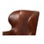 Transitional Brown Leather Wing Chair For Sale - Image 10 of 11