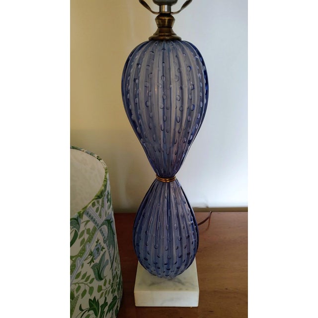 Glass Murano Glass Bubble Lamp With William Morris Shade For Sale - Image 7 of 9