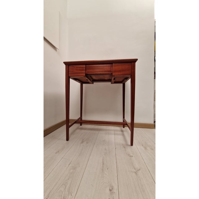 Art Nouveau Wooden Desk with Brass Inserts by Eugenio Quarti, 1890s For Sale - Image 3 of 18