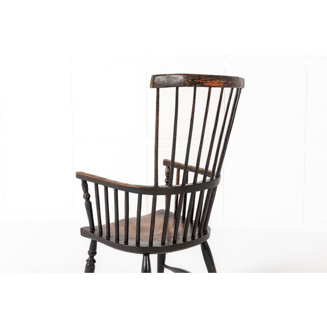 Antique English Ash Comb Back Windsor Chair For Sale - Image 9 of 14