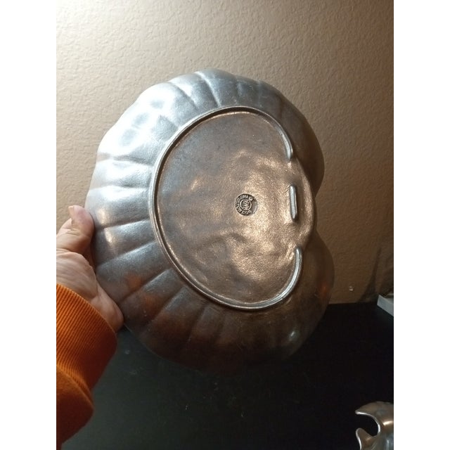 Vintage Wilton Armetale Shell Shaped Chip & Dip Bowl Set For Sale In Dallas - Image 6 of 6