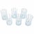 2020s Cloud Blue Striped Italian Murano Glass Tumbler Glasses With Scalloped Rim Set of 6 For Sale - Image 5 of 6
