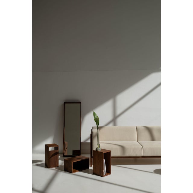 Not Yet Made - Made To Order Campo Minimalist Wall Mirror in Walnut by Filipe & Viricel For Sale - Image 5 of 7