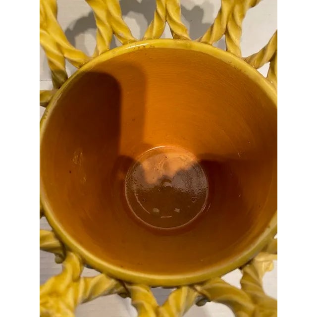 Mediterranean Vintage Italian Art Pottery Vase/Jardiniere For Sale - Image 3 of 10