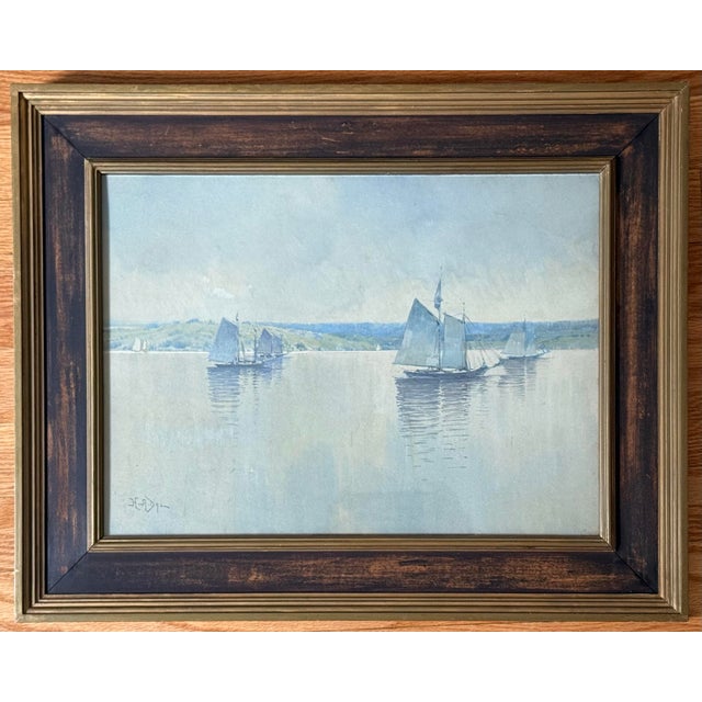 Hezekiah Anthony Dyer (1872-1943) Gouache Watercolor Seascape, Framed For Sale - Image 10 of 10