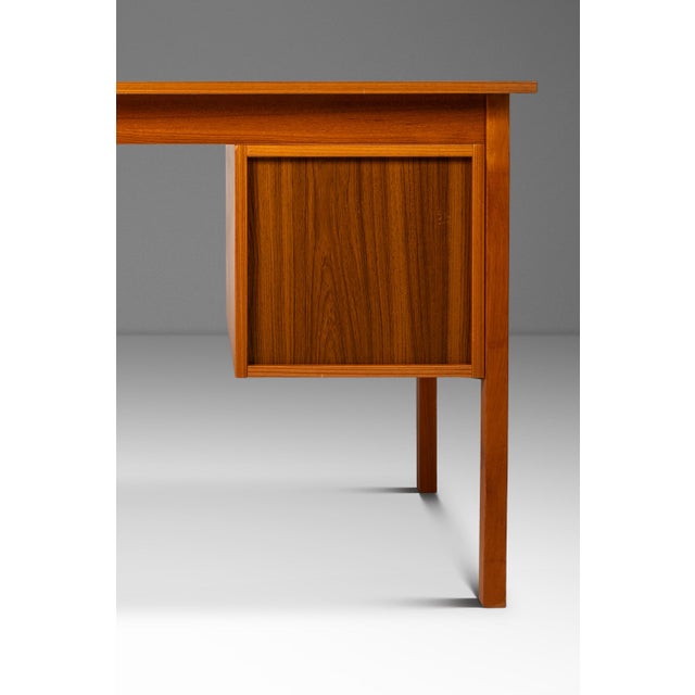 Danish Mid-Century Modern Petite Writer's Desk in Teak by Faarup Møbelfabrik Attributed to Ib Kofod Larsen, C. 1980s For Sale - Image 12 of 18