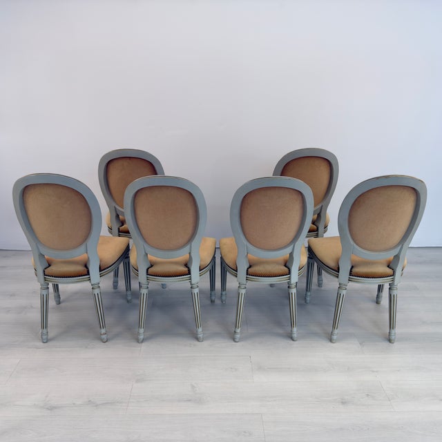 French Louis XVI Style Dining Chairs – Set of 6 For Sale In New York - Image 6 of 13