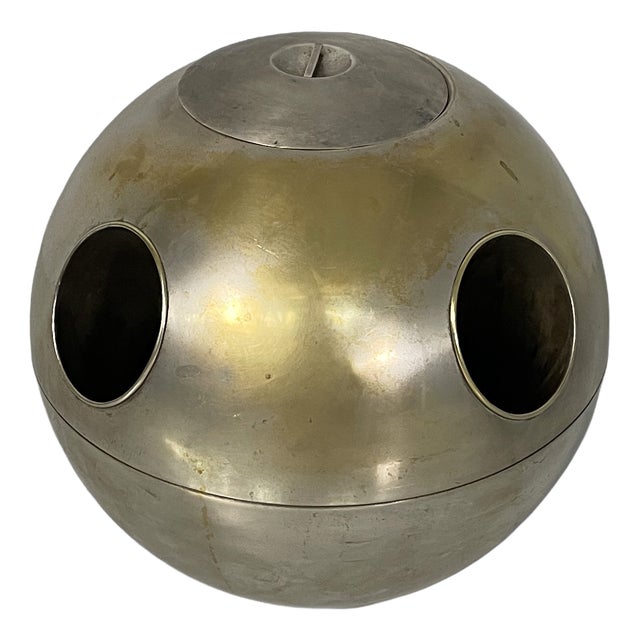 Italian Art Deco Brass Bottle Holder, 1930s For Sale