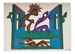 Leo Guide, Theater With Signals 3, Tempera, 1986