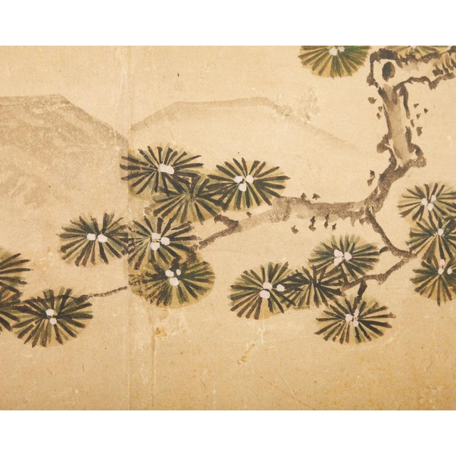 Wood 19th Century Japanese Edo Screen Kano School Garden Terrace For Sale - Image 7 of 12