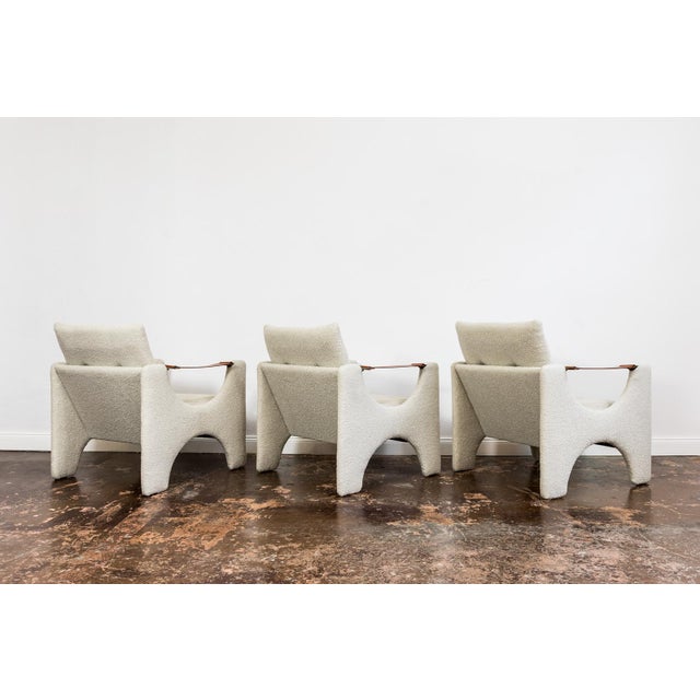 Mid-Century Modern Vintage Geometric Armchairs, 1975, Set of 3 For Sale - Image 3 of 16