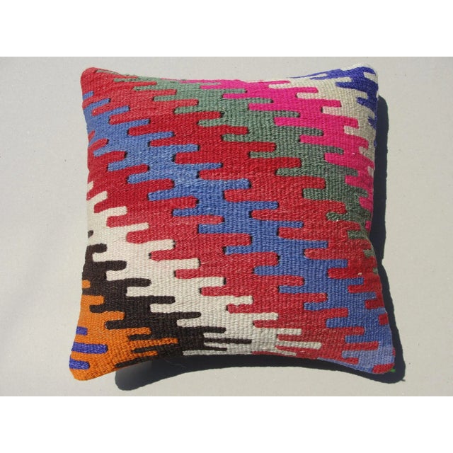 Red Vintage Kilim Rug Pillow Cover For Sale - Image 8 of 8