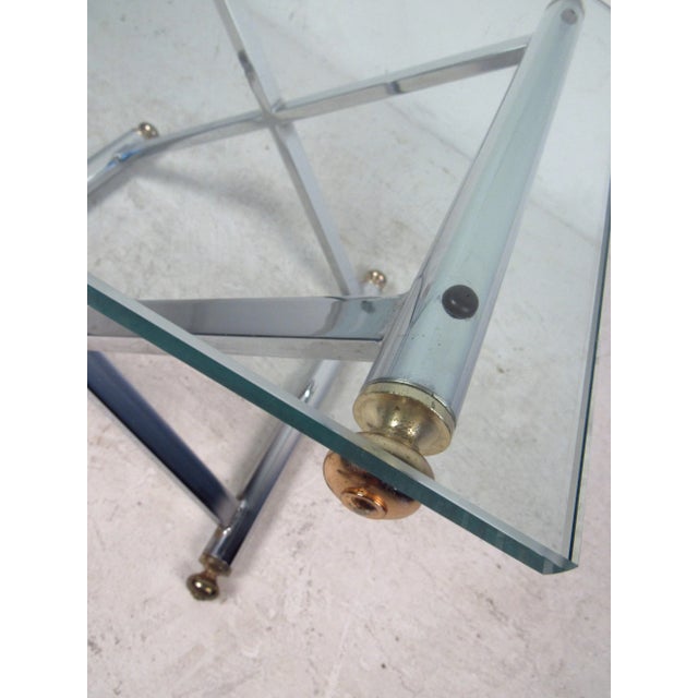 Vintage Modern Chrome and Brass End Tables - a Pair For Sale - Image 9 of 13
