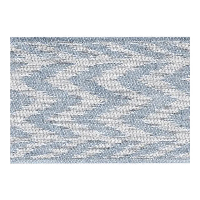 Schumacher Chevron Woven Tape in Sky For Sale