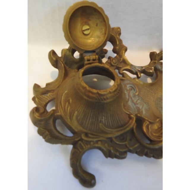 Art Nouveau Bronze Ink Well For Sale - Image 4 of 9