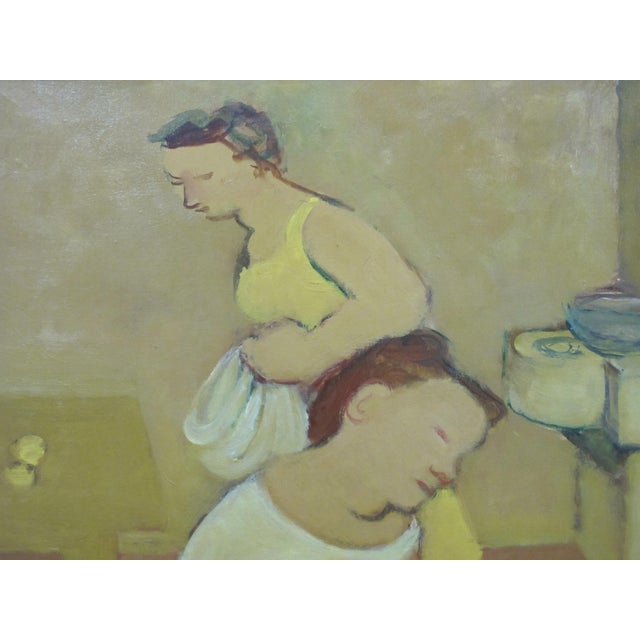 Maurice Savin French Signed Framed Oil Painting 2 Women Interior Avec Femme For Sale In Portland, OR - Image 6 of 7