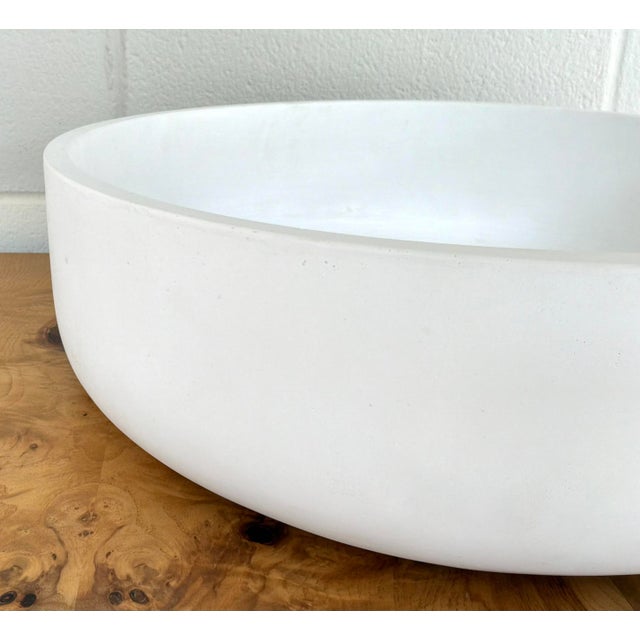 Original retail $720, stylish Made Goods Modern White Concrete Silvia Bowl, showroom floor sample