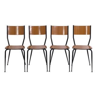 Mid-Century Modern Dining Chairs by Salvarani, Italy, 1950s, Set of 4 For Sale