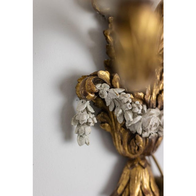 Louis XVI Wall Lights in Gilded and Lacquered Wood, 1900s, Set of 2 For Sale - Image 16 of 18