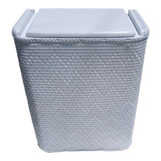 Vintage 1950's Hawkeye Woven Wicker Clothes Hamper For Sale
