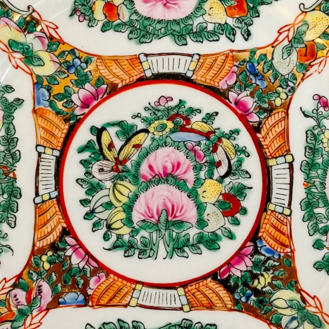 Mid 20th Century Chinese Famille Rose Canton Plates - Set of 12 For Sale - Image 4 of 7