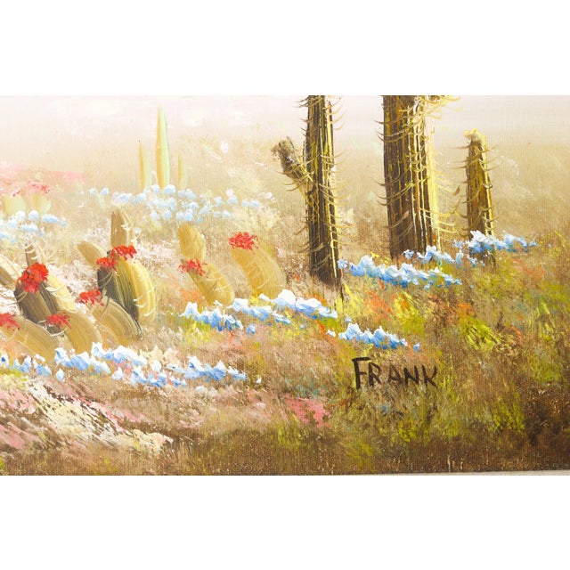Vintage Framed Oil on Canvas Arizona Desert Southwest Landscape Painting For Sale - Image 4 of 9