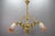 Rococo French Rococo Style Bronze and Noverdy Glass Three-Light Chandelier, 1920 For Sale - Image 3 of 18
