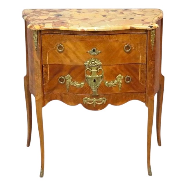 French Louis XV Style Burl, Satinwood & Ormolu Specimen Top Stand Circa 1930 For Sale