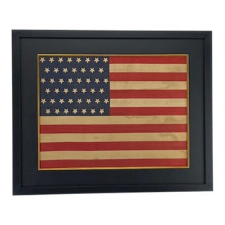 Framed 45 Star American Flag Circa 1896 For Sale