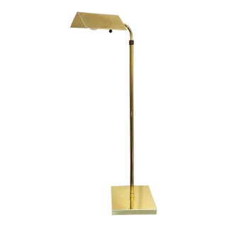 Koch & Lowy Style Extendable Brass Library Floor Lamp For Sale