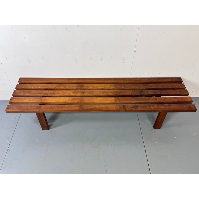 Wood Mid-Century Modern Brown Wood Slatted Coffee Table by Martin Visser for 't Spectrum, 1960s For Sale - Image 7 of 9