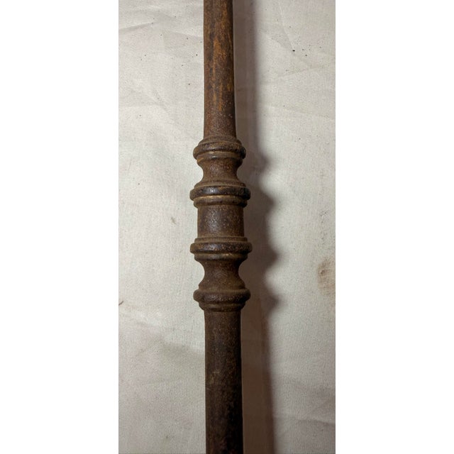 18th Century Antique 18th Century Wrought Iron Turned Brass English Fireplace Shovel Tool 18 For Sale - Image 5 of 11