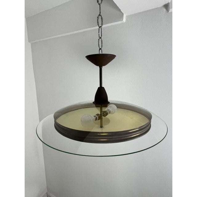 Vintage Murano Glass Pendant in the style of Fontana Arte, 1950s For Sale - Image 11 of 12