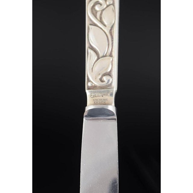 Fruit Knives in Sterling Silver and Stainless Steel by Evald Nielsen, 1930s, Set of 4 For Sale - Image 4 of 6