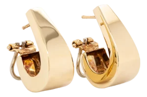 7.4g Estate Hoop Earrings: Solid 14k Yellow Gold, A Pair