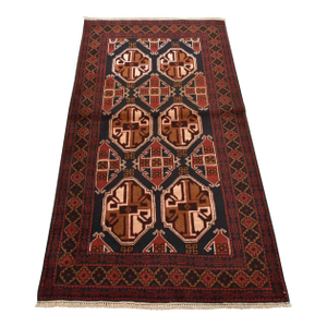 Baloch Rug 3’5” X 6’3” Blue Wool Vintage Tribal Hand-Knotted Oriental Carpet