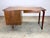 Mid Century Modern Walnut Tambour Door Writing Desk & Chair Trapezoidal Top For Sale - Image 9 of 12