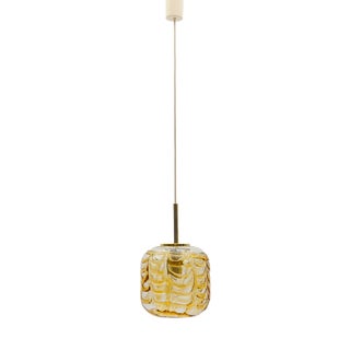 Yellow Murano Glass Ball Pendant Lamp from Doria Leuchten, 1960s For Sale