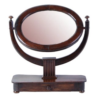 Antique Reclining Table Mirror with Drawer For Sale