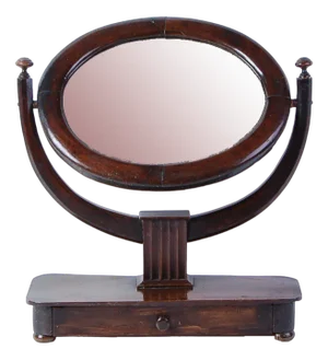 Antique Reclining Table Mirror with Drawer