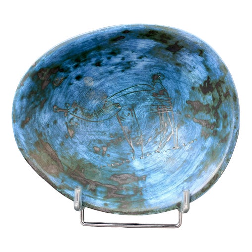 Mid-Century French Ceramic Decorative Bowl by Jacques Blin, 1950s For Sale