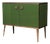 Green Glass Bar Cabinet with Brass Frame from Justfurnituress SRL For Sale